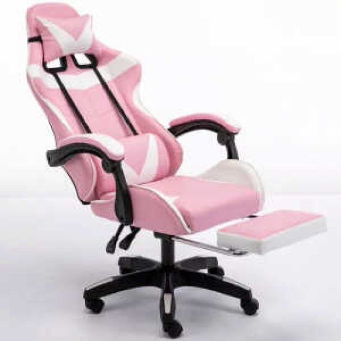 Ghế Gaming Players Có Gác Chân ( Pink – White ) - GM6