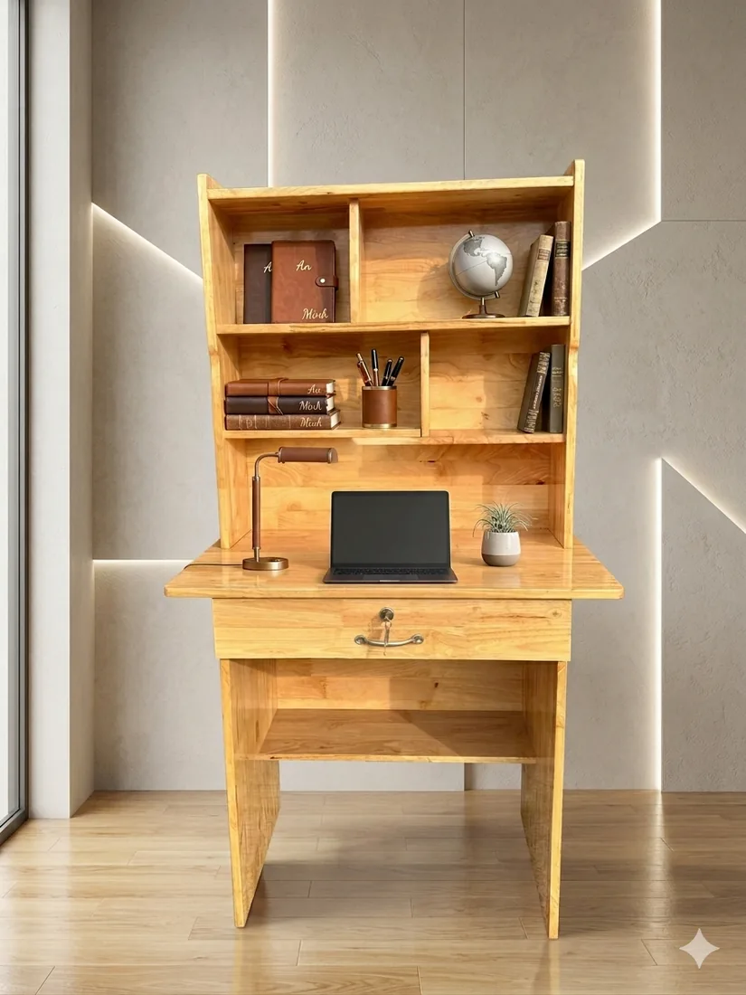 Bàn Học Gỗ 8T Lưng Gỗ - BH04
