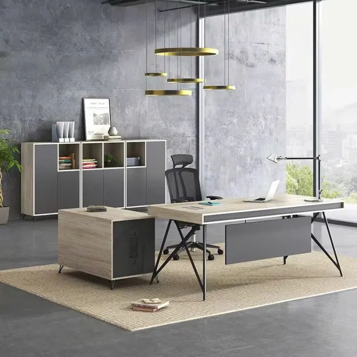Bàn Giám Đốc Chân Sắt Hộc Rời Độc Đáo - BGĐ92