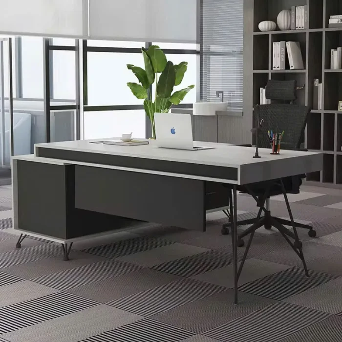Bàn Giám Đốc Góc L Chân Côn Nhập Khẩu - BGĐ91