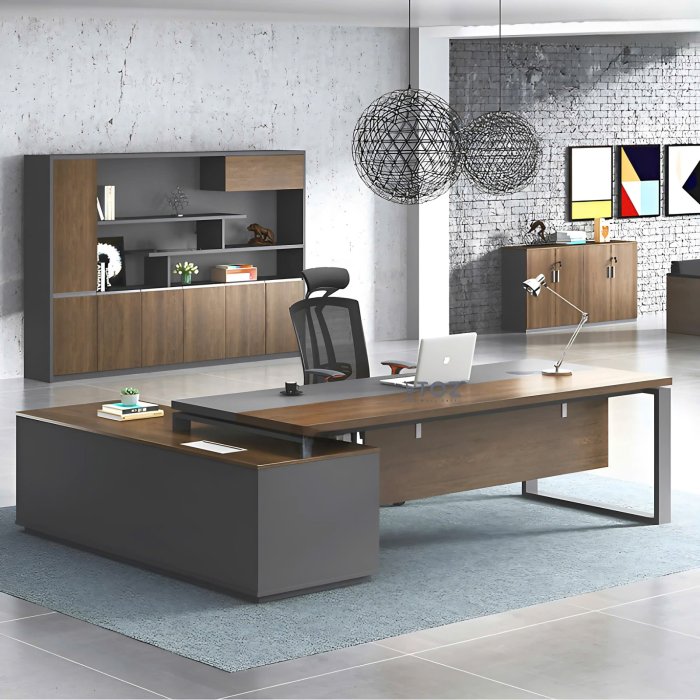 Bàn Giám Đốc Quản Lý Chân Sắt Có Yếm - BGĐ83