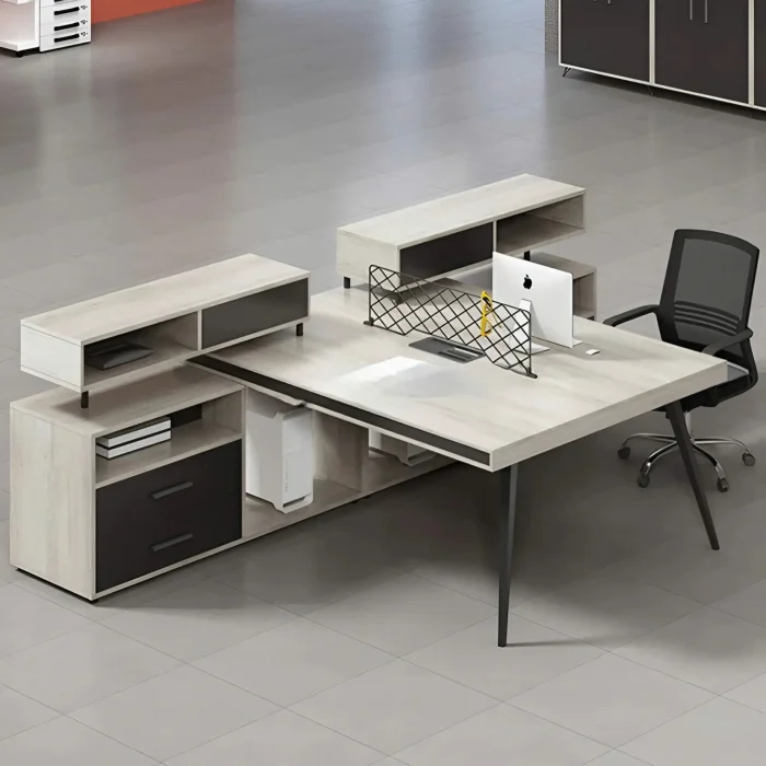 Cụm Bàn Làm Việc 2 Người Kèm Hộc Tủ Lưu Trữ Tinh Tế - BC87