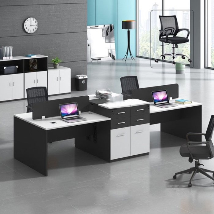 Bàn Cụm Làm Việc Văn Phòng 4 Người Có Hộc - BC15