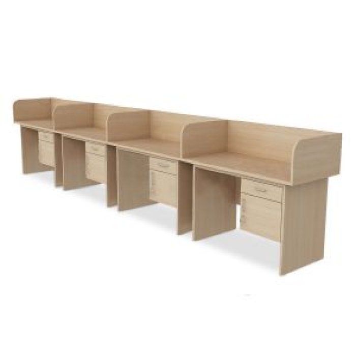 Cụm Bàn Làm Việc Văn Phòng Có Hộc 4 Chỗ - BC125