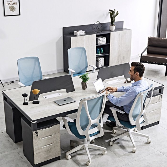Module Bàn Làm Việc Văn Phòng Có Vách 4 Chỗ Ngồi - BC2