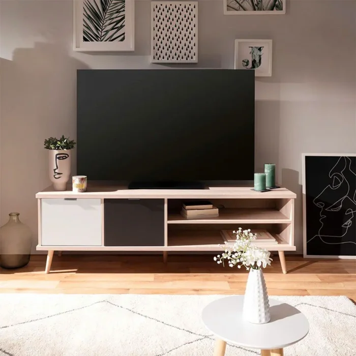 Kệ Tivi Gỗ MDF Chân Cao Thiết Kế Tối Giản - KTV22