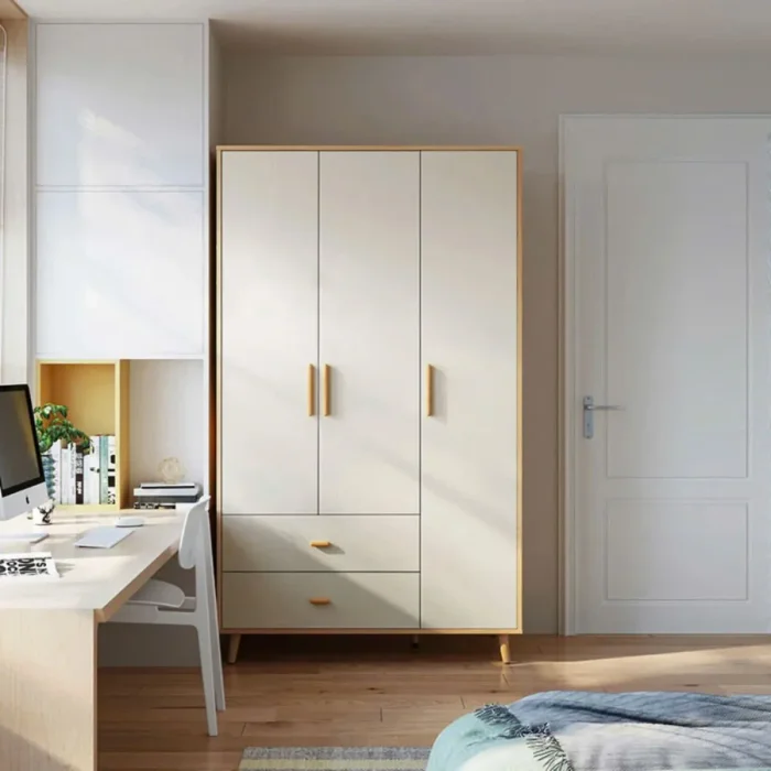 Tủ Quần Áo 3 Cánh Đa Năng Kèm 2 Ngăn Kéo Lưu Trữ - TQA28