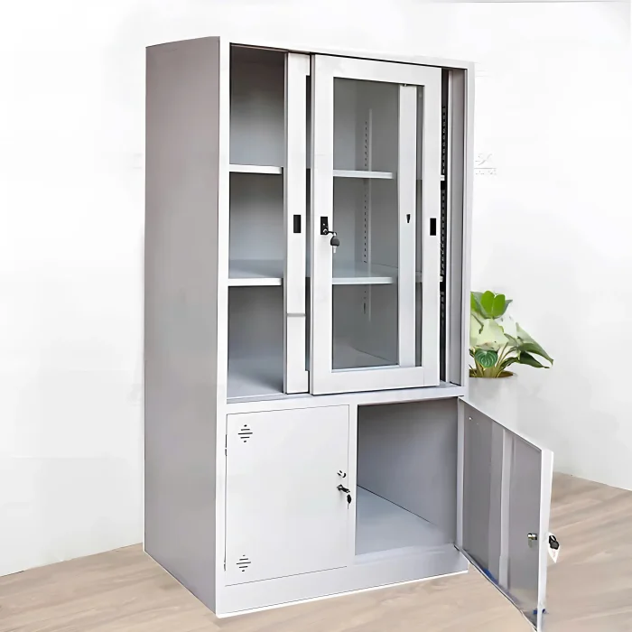 Tủ Locker Sắt 2 Cánh Kính Cửa Lùa - TLK46